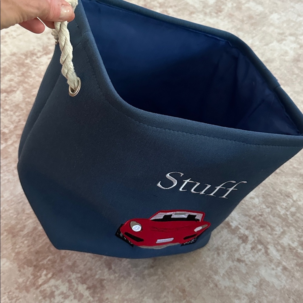 Pottery Barn Kids Blue Bag with Red Car Design